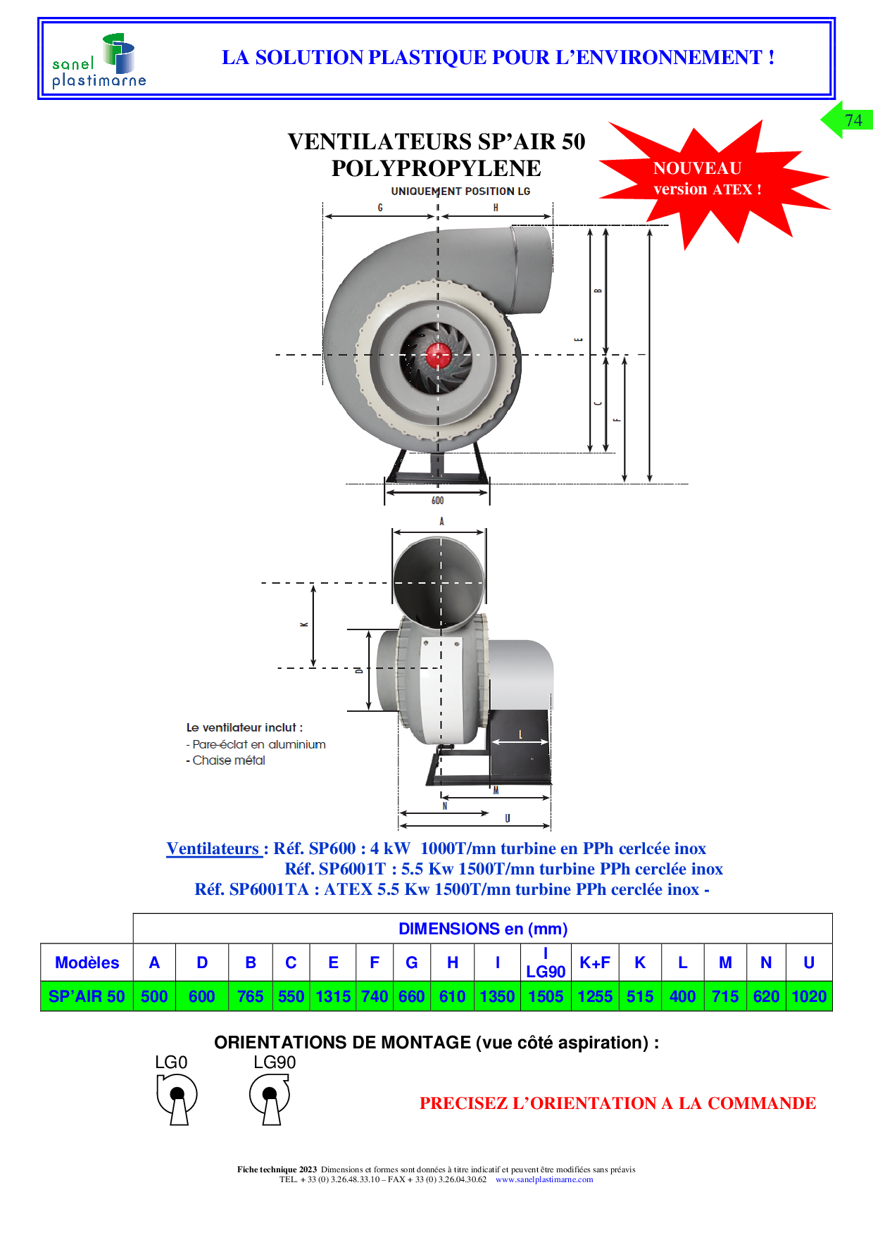 HBM Ventilateur rafraîchisseur d'air 330 m² - 15,000 m³ / h - 9873